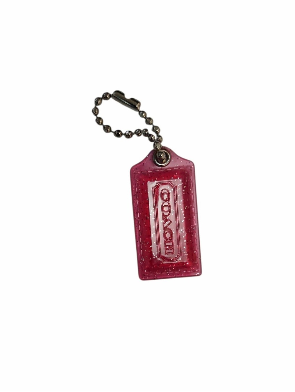 Coach Glitter Acrilic Vintage Y2K See Through Hangtag 2" X 1" Aprox.